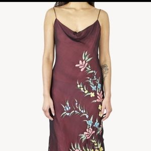 Betsy Johnson hand painted and beaded slip dress